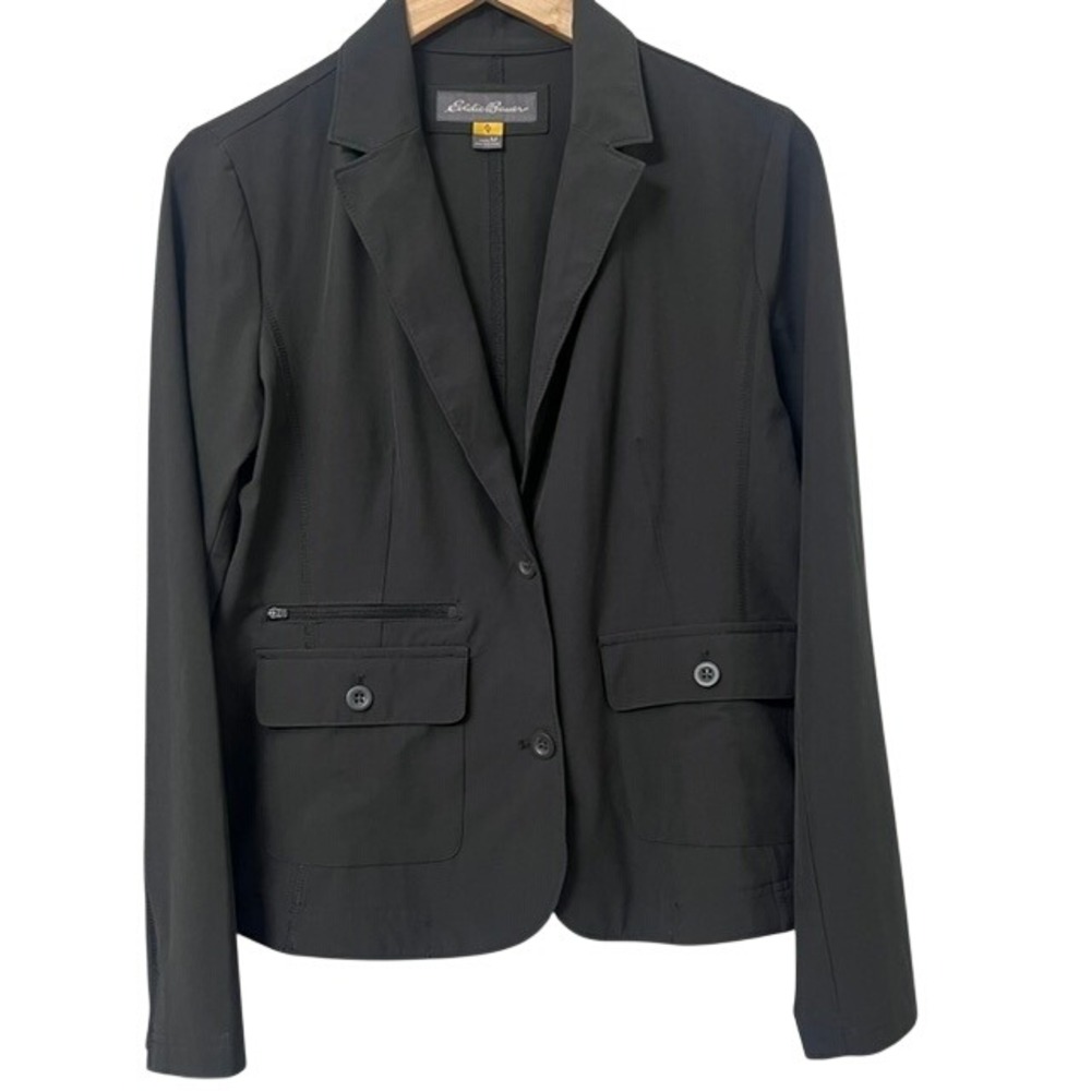 Eddie Bauer Modern Sleek Classic Business Professional Chic Travex Blazer Size M